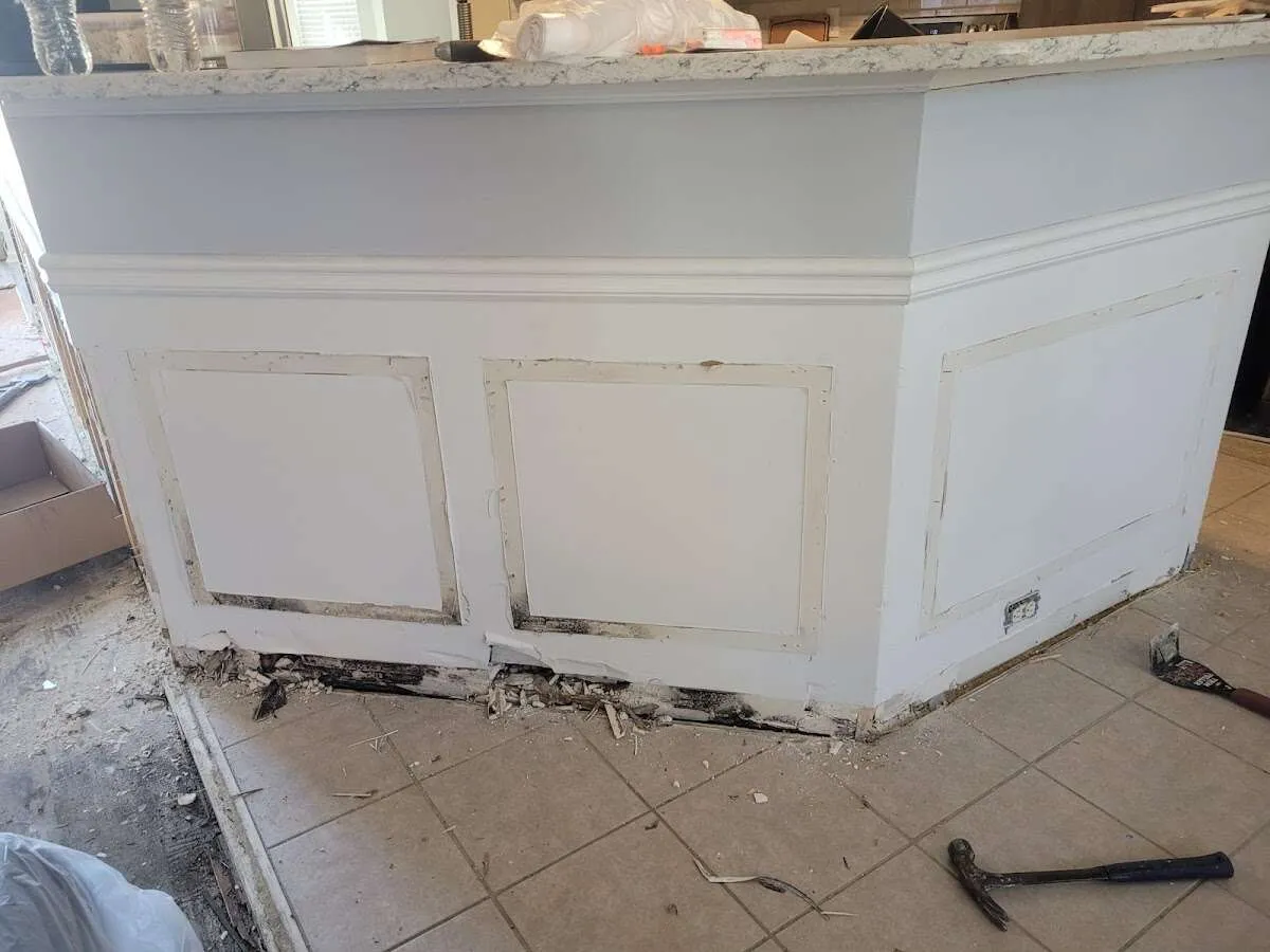 Water damage and mold on kitchen during Mold Inspection & Testing in Oyster Bay